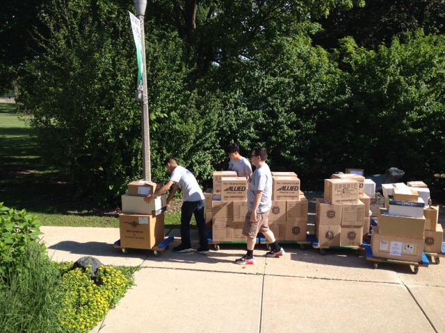 Boxes packed for the museum move