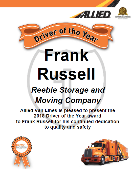 Frank Russell, Allied Van Lines Driver of the Year
