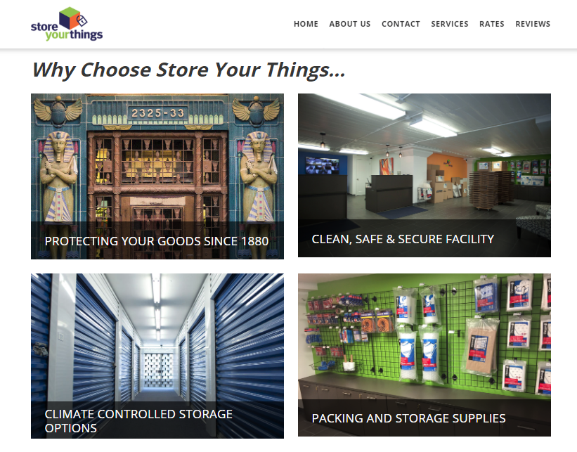 Store Your Things website screenshot