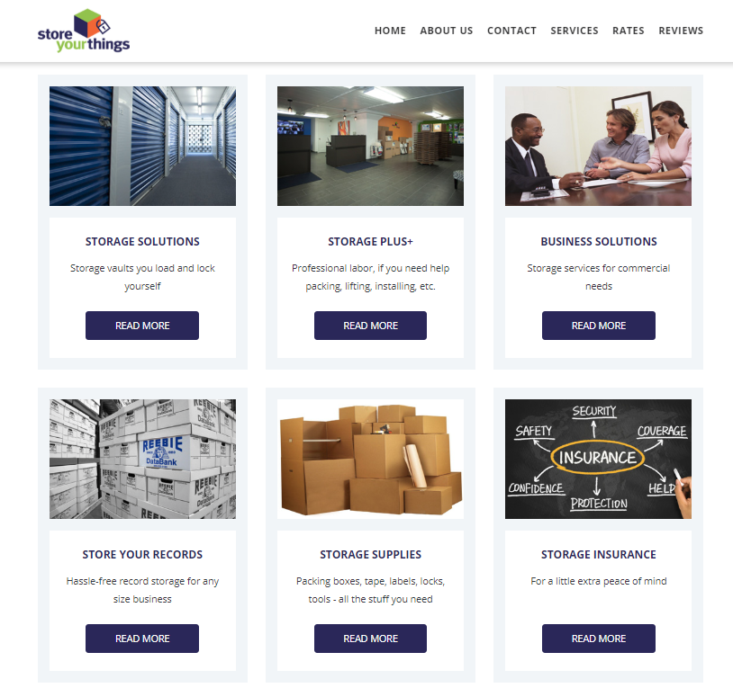 Store Your Things website screenshot